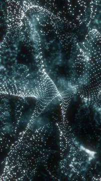 Dense abstract structures made of bright cyan particles forming intricate, .. イラスト素材