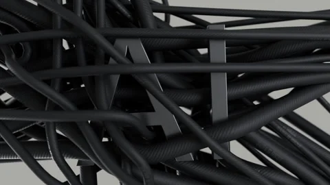 Dense Arrangement Of Intertwined Black Electrical Cables Stock-Footage 311841577