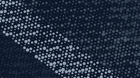Dense array of light blue dots forming a curved diagonal pattern across a dar 库存插图