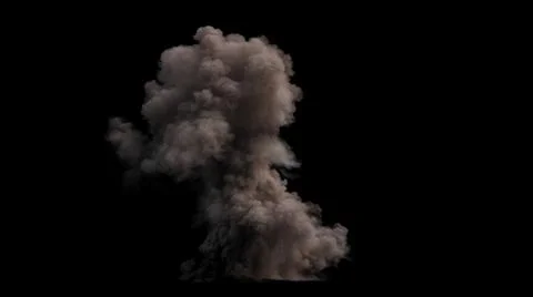 Dense billowing and turbulent cloud in varying shades of gray smoke on black Stock Illustration