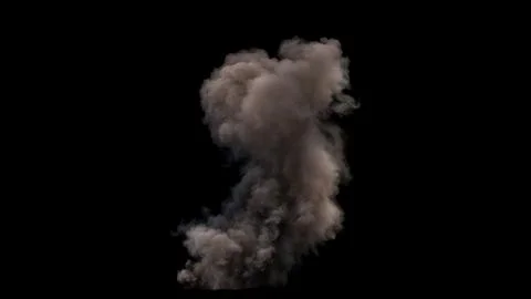 Dense billowing turbulent cloud of gray smoke with intricate swirling textures Stock Illustration