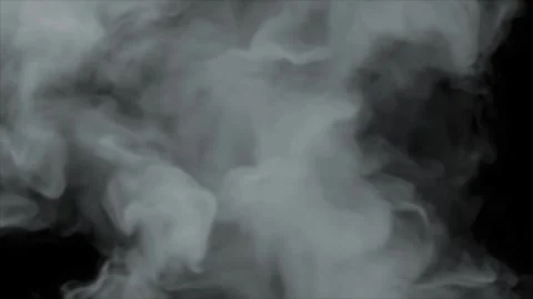 Dense Blue Smoke Cloud Swirling with Organic Vapor Motion and Atmospheric Stock-Footage 335897770