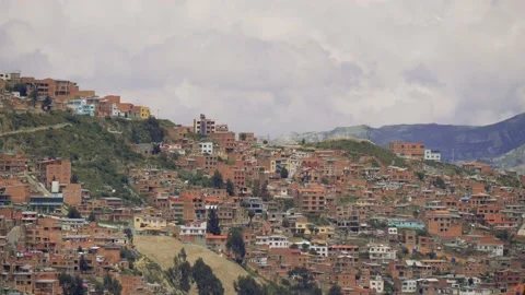 Dense Buildings On A Mountain Range And Slope Stock Footage 171655910