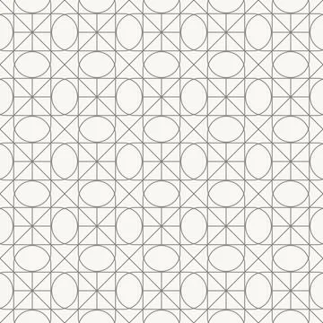 Dense circular oval grid pattern, seamless pattern in line design. circle, oval Stock Illustration