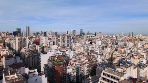 Dense cityscape of central Buenos Aires with Catalinas Norte skyline in the 库存影片 336783846