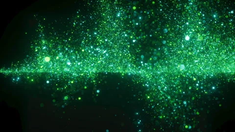 Dense cloud of green glitter moving gracefully. Abstract magic dust Stock Footage 327382183