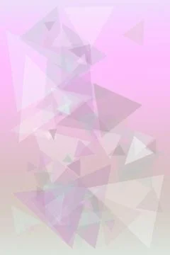 A dense collage of translucent triangles sweeps over a pink and lavender gr.. Ilustração Stock