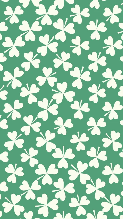 Dense Cream Clover Scatter Across Teal Field, Retro Midcentury Vibe Suited Stock Footage 324874284