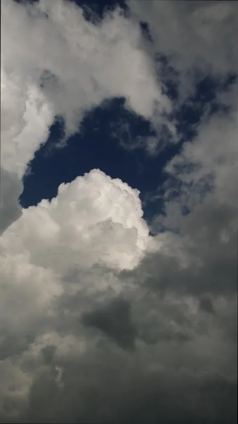 Dense cumulonimbus cloud mass moving in dramatic sky Stock Footage 340332380