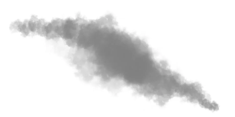 Dense dark gray smoke cloud on white background Stock Illustration