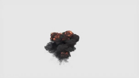 Dense Dark Ground Explosion on Alpha Stock Footage 216843775