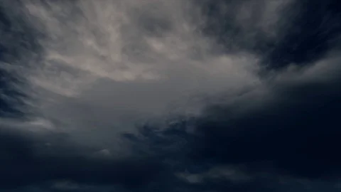 Dense Dark sky white grey apocalyptic cinematic rain storm clouds seamless loop Stock Footage 108279353
