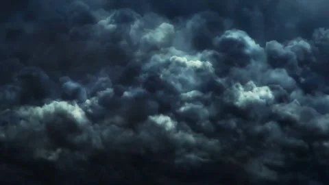Dense, Dark Storm Clouds Filling the Night Sky Stock Footage 297534974