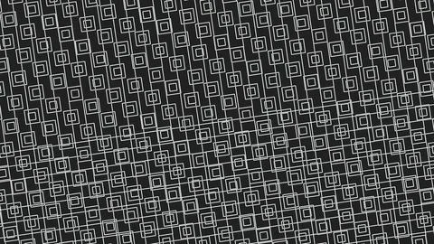 Dense diagonal arrangement of light square outlines on a dark gray background Stock Illustration