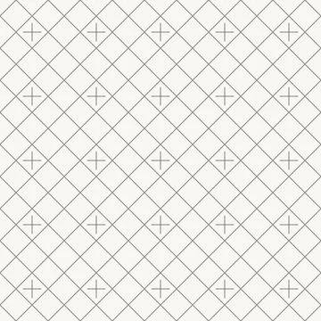 Dense diamond cross lattice pattern, seamless pattern in line design. diamond Stock Illustration