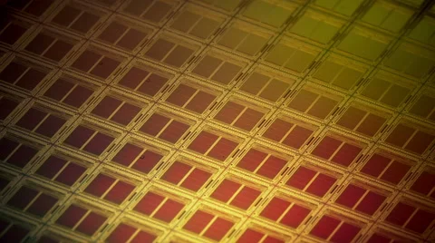 Dense Flash Memory Wafer Rotation Loop 4k Video stock 47889342