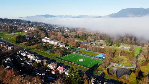 Dense Fog And Cloud In West Point Grey Park (Trimble Park), Vancouver, Canada - Stock Footage 331751605