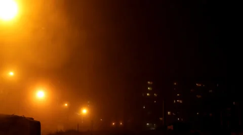 The dense fog on the block Stock Footage 34380154