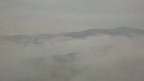 Dense Fog Passes Over Mountain Peaks (Footage 2) Stock-Footage 95773205