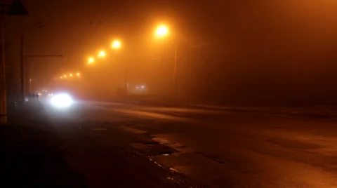 Dense fog. Timelapse. Stock Footage 32791857