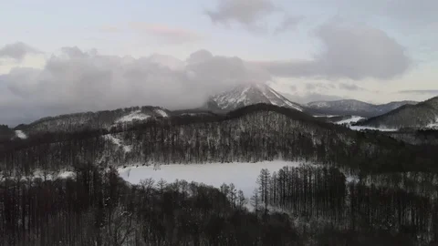 Dense Forest And Mountain Landscape, Drone Tracking and Circling Stock Footage 130059435