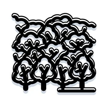 Dense forest icon creating abstract natural pattern イラスト素材