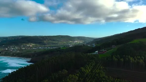 Dense Forest In The Mountain Hills Overlooking Stock Footage 263038203