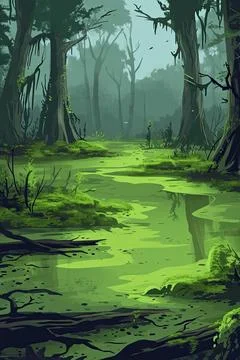 Dense forest that is still green Stock-Illustration