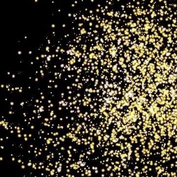 Dense Golden Sparkle Dots on Black Stock Illustration
