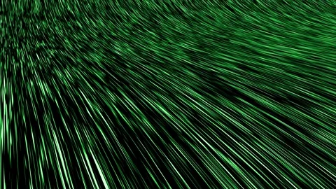 Dense green luminous lines sweep downward in a curved high-speed digital str 動画素材 346139340