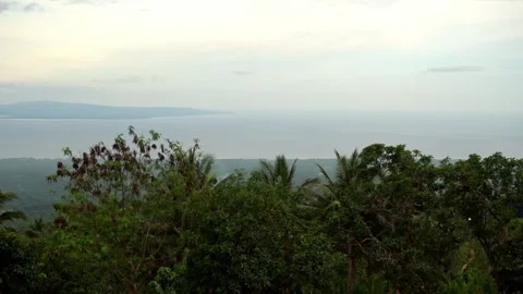 Dense green rainforests high in the mountains, a view of the settlement, the Stock Footage 272508601