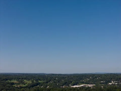 Dense green tree canopy across suburban White Plains in Westchester County, New 스톡 사진