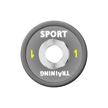 Dense grey weight plates numbered weights. 1. Illustration vector Stock Illustration