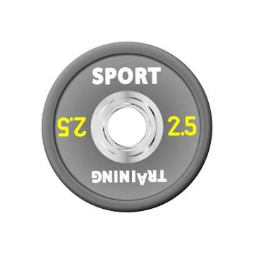 Dense grey weight plates numbered weights. 2,5. Illustration vector Stock Illustration