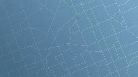 Dense grid pattern across sprawling residential blocks. Soft teal in flat map Stock Illustration