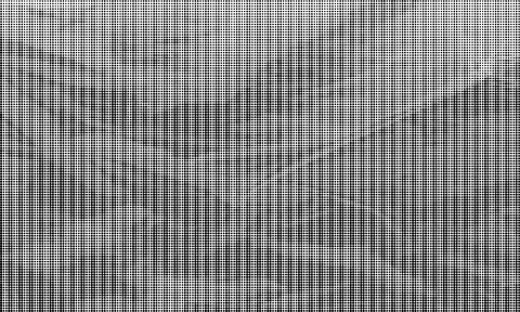 Dense grid pattern of small black squares on white background halftone effec Illustrazione stock