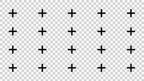 Dense grid of plus tracking markers isolated on transparent background Stock Illustration