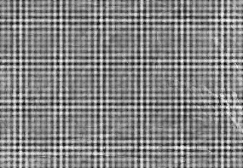 Dense halftone dot pattern in black ink on white background abstract texture Stock Illustration