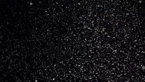 A dense heavy blizzard snowstorm VFX insert in slow-motion on black screen. Stock Footage 301896441