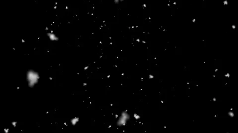 A dense heavy blizzard snowstorm VFX insert in slow-motion on black screen. Stock Footage 303661936