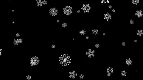 A dense heavy blizzard snowstorm VFX insert in slow-motion on black screen. Video stock 303662046