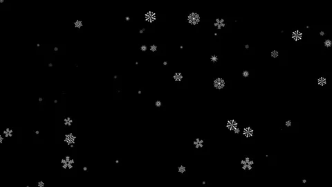 A dense heavy blizzard snowstorm VFX insert in slow-motion on black screen. Stock Footage 303662049
