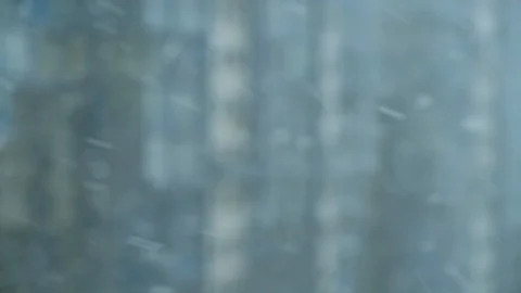 Dense heavy snow falls and strong gale blows. Stock Footage 127344898