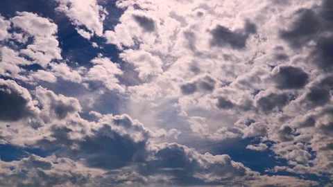 Dense high cloudy before the storm, billowing clouds fly over the city. 4K. Stock Footage 259691214