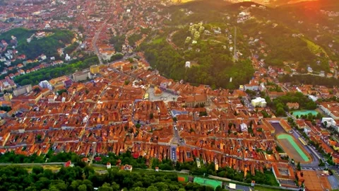Dense Historic Town With Orange Rooftops Stock Footage 322829270