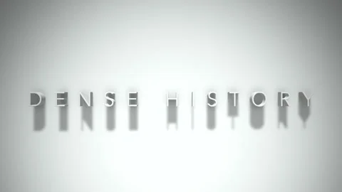 Dense history 3D title animation white text on a white background Stock Footage 300618249