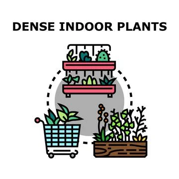 Dense indoor plants concept with various garden elements Stock Illustration