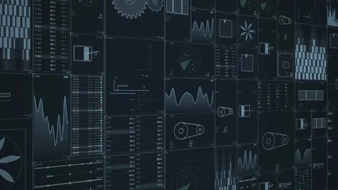 Dense Instrument Panel Deck Steep Perspective Wall Stock Footage 343648936