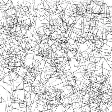 Dense intersecting lines. Abstract geometric, edgy graphic. Monochrome geomet Stock Illustration