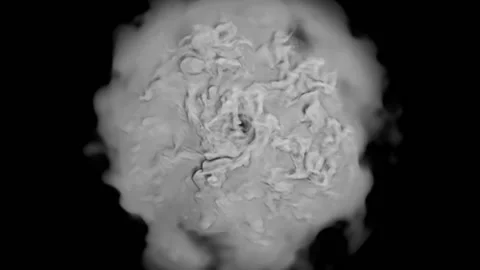 Dense layers of smoke rapidly rotate and swirl into a funnel in the center of Stock Footage 169201095